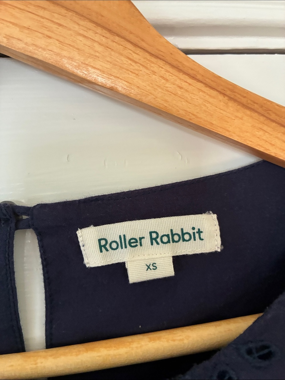 Roller Rabbit Navy Eyelet Peasant Top - Picture 3 of 5